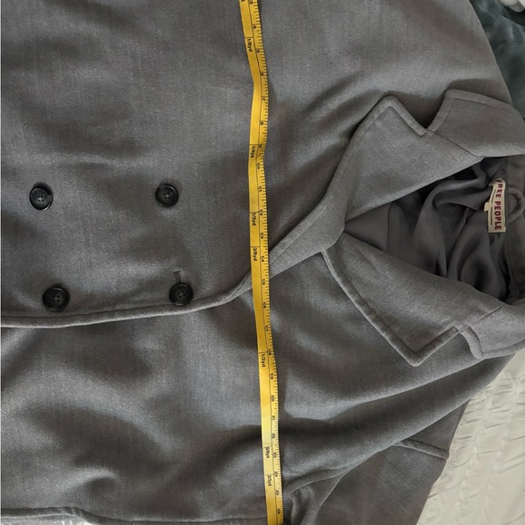 Free People Hannah oversized pea coat grey size large nwot - Picture 15 of 15